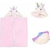Nifyto Premium Pink Unicorn Hooded Towel for Kids | Unicorn Design | Coral Fleece Bath Towel with Hood |Ultra Soft and Extra 