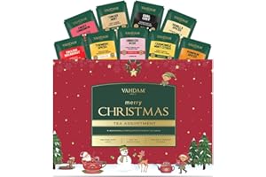 VAHDAM, Merry Christmas Tea Gift Set (9 Individually Wrapped Tea Bags) Limited Edition -Gluten Free, Non GMO | Christmas 2025 Gift Ideas | Christmas Gifts For Women 2025 & Christmas Gifts For Men 2025