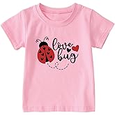 Sineeko Toddler Boys Girls Valentine's Day Shirts Cute Hearts Graphic T-Shirt Short Sleeve Tees Tops 2-7 Years