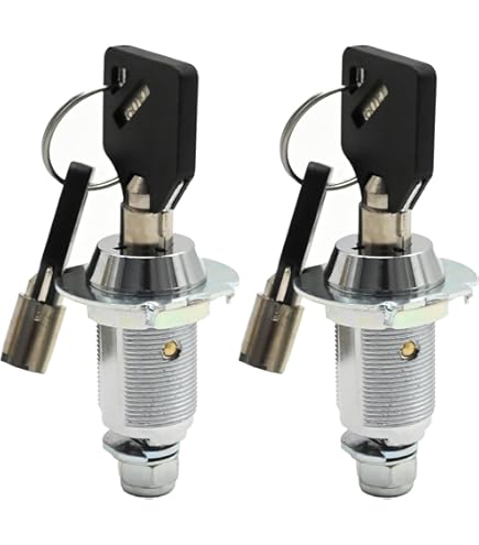 TOVOT Lot De 10 Serrures D'armoire Avec Clés Pour Boîte Aux Lettres, 20 Mm, Serrures Cylindriques Et Clés (clés Différentes