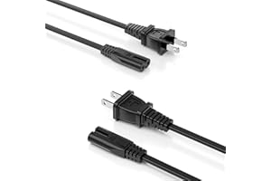 Superer 2 Pack 5 ft Power Cord Cable Fit for Sony PS5 PS4 PS3 Slim PlayStation 5 4 3, Xbox Series X/S, Xbox One X/S, TV, Prin