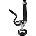 JZBRAIN Commercial Sink Sprayer Pre Rinse Spray Valve Commercial Faucet Sprayer Head 1.42 GPM High Pressure Dishwash Spray Nozzle with Handle, Chrome Polished (Black)