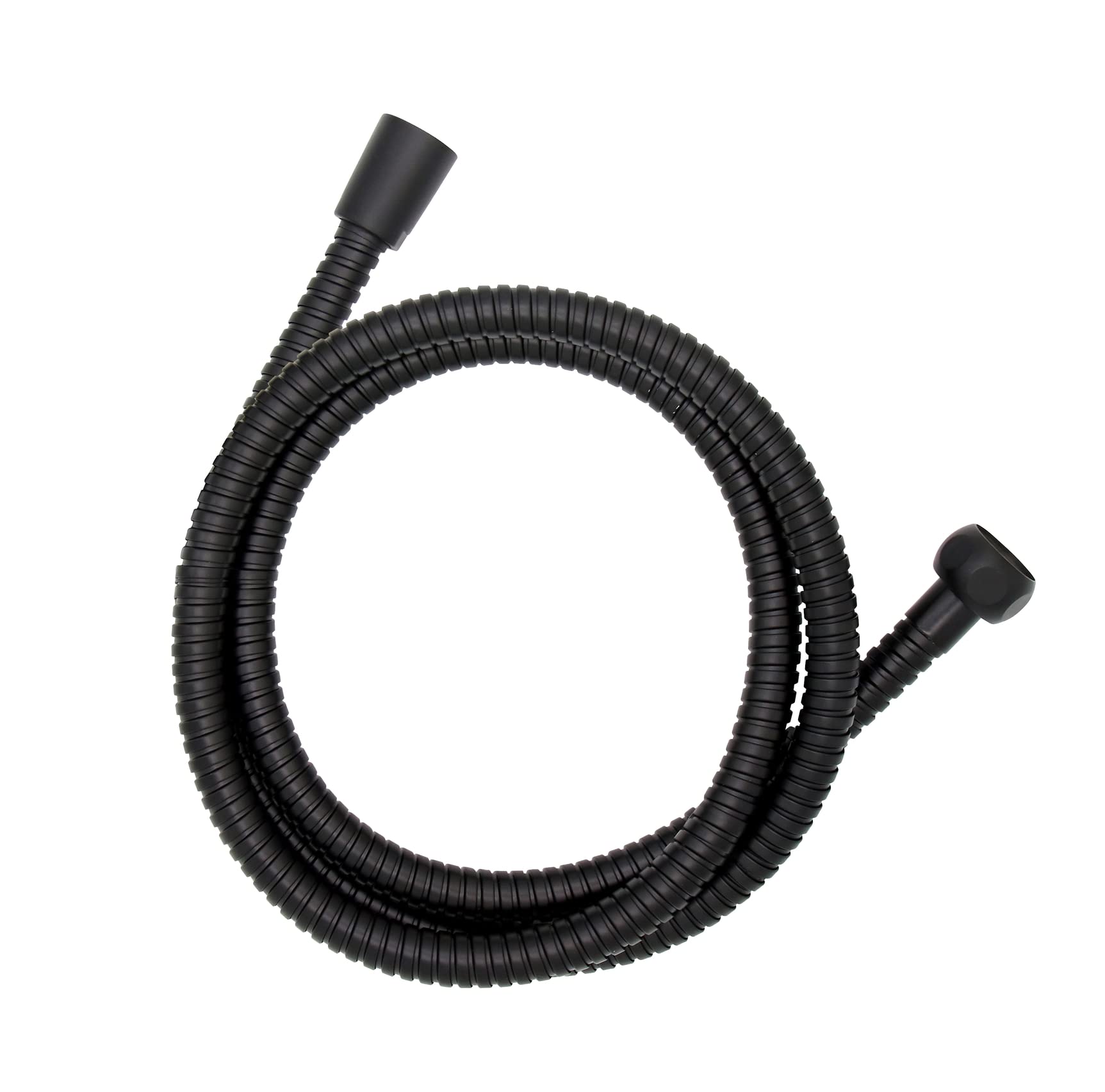 WENKO Stainless steel shower hose 150 cm, bathroom shower hose coated with stainless steel, 1/2" standard connection, practical twist protection, approved for drinking water, black