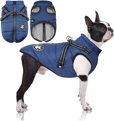 LUOWAN Dog Coat Waterproof Reflective Harness Jacket for Small to Large Dogs