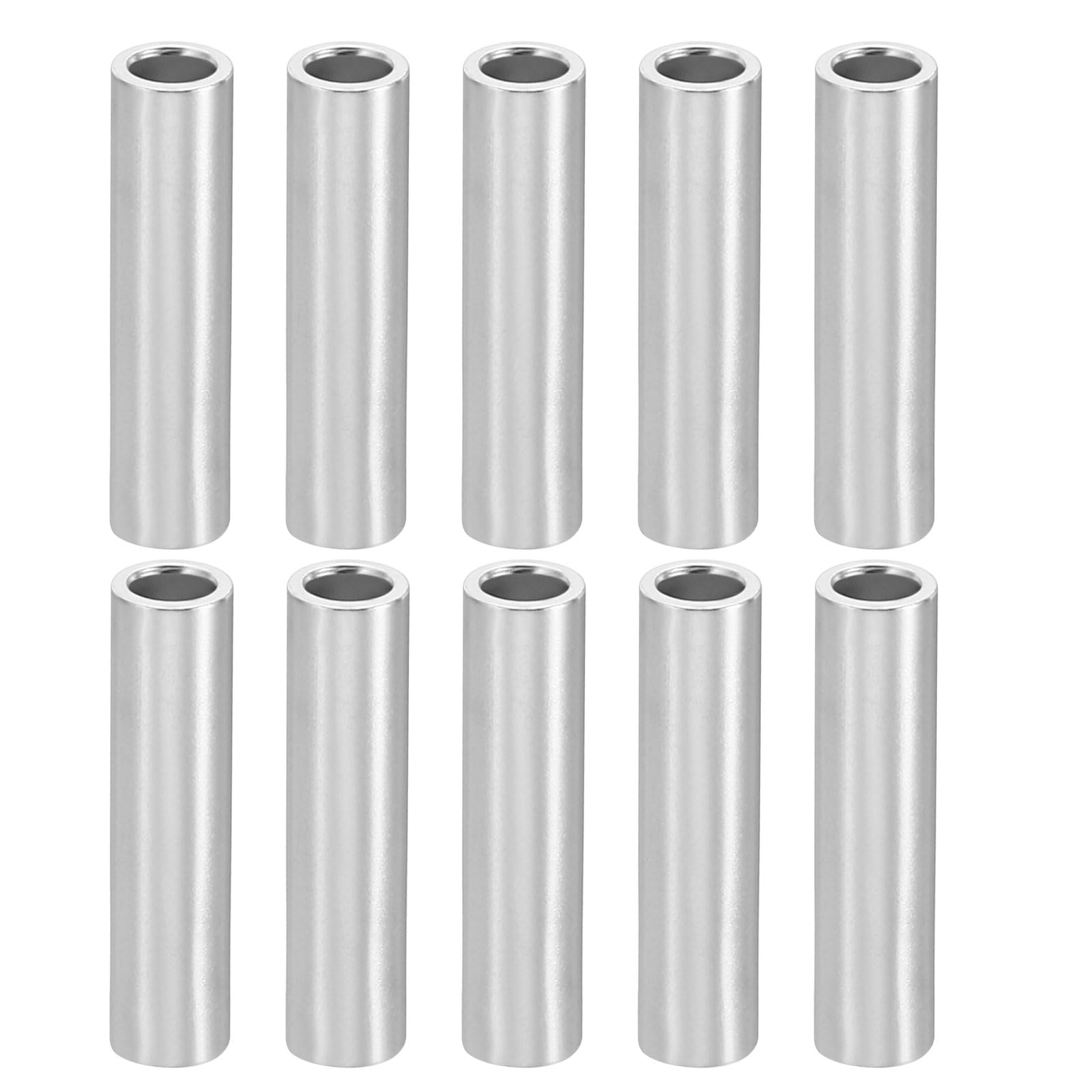 PATIKIL M4 Aluminum Spacers, 10 Pcs Metal Spacer Aluminum 4.1mm ID x 6mm OD x 25mm L Aluminum Spacer Screw Standoff Round for 5/32inch or M4 Screw Bolts