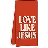 JOQUXI Orange Love Like Jesus Hand Towels for Kitchen Bathroom Decor, Christian Gifts for Women, 16x24 Inch