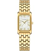 HOLSTOUR Gold Watches for Women Vintage Bracelet Roman Dial Rectangular Case Gold Watch Waterproof with Tools