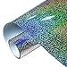 TECKWRAP Holographic Silver Heat Transfer Vinyl Glitter HTV Iron On Vinyl for T-Shirts 12
