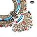 Paxuan Womens Antique Silver/Gold Alloy Vintage Boho Bohemia Turquoise Necklace Ethnic Tribal Beaded Coin Choker Necklace Chunky Statement Necklace (Antique Gold)