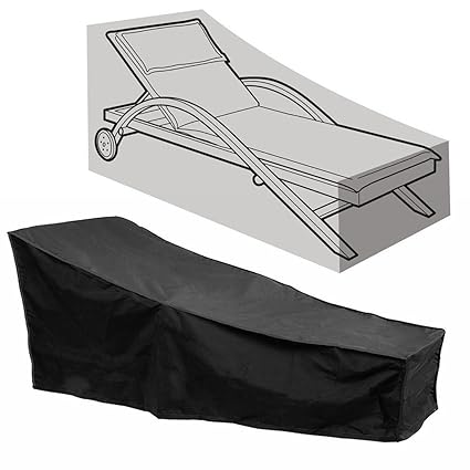 Comfysail Sun Lounger Cover Waterproof Sunbed Cover Outdoor Garden Patio Furniture with a Storage Bag,Black,2087641/79cm