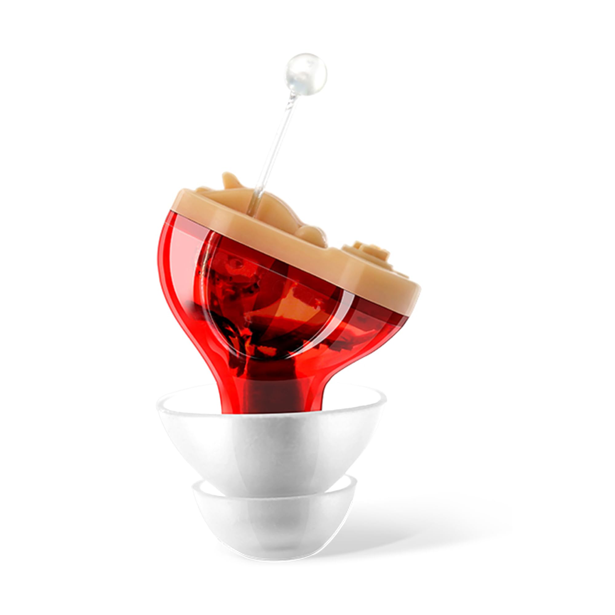 Premium Compact In-Ear Digital Sound Enhancer - Near-Invisible Noise-Reducing Audio Amplification Device for Clear Sound in Any Environment - Right Ear (Red)