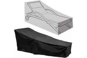 Comfysail Sun Lounger Cover Waterproof Sunbed Cover Outdoor Garden Patio Furniture with a Storage Bag,Black,208x76x41/79cm