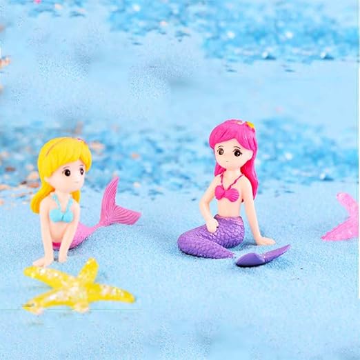 Bybycd Aquarium Fish Tank Cute Little Mermaid Ornament Aquarium Fish Tank Desk Decoration Accessories Pet Accessories Plastic Plants Aquarium Decor