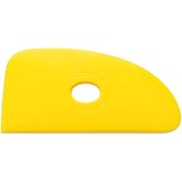 Mudtools Shape 4 Polymer Rib, Yellow Soft - Corner Edge Pottery Tool | Gives a beautiful line on the clay; two flat surfaces and three radiuses; made in the USA; color code Y4