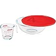 Pyrex 3 Piece Glass Measuring Cup Set, Includes 1-Cup, 2-Cup, And 4-Cup Tempered Glass Liquid Measuring Cups Dishwasher Freezer Microwave And Preheated Oven Safe Essential Kitchen Tools