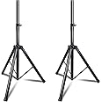 GZGDLJQ Speaker Stands Pair, Universal Speaker Tripod Stand Adjustable Height from 35 to 60 Inch Heavy Duty with 35 MM Compatible Insert for Stage