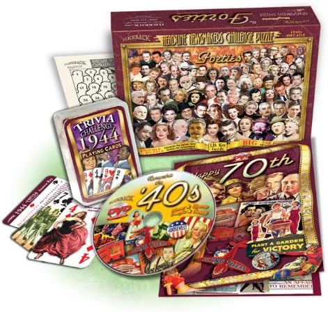 1944 Flickback Trivia Playing Cards Plus a Decade DVD & Puzzle Gift Set