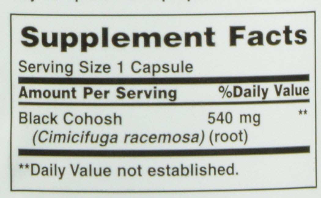 Nature's Bounty Black Cohosh Root Pills and Herbal Health Supplement, Natural Menopausal Support, 540 mg, 100 Capsules: Health & Personal Care