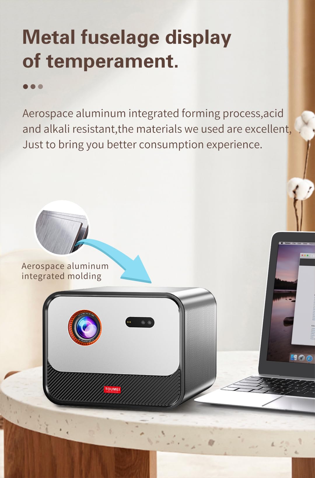 Yinzam X5 Projector, Smart Home Cinema Video Projector with 1920*1080P MAX 4K Bluetooth Voice Control 20W Sound System, 2200 Ansi Lux Android 3D Projector