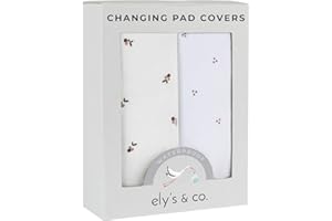 Ely's & Co. Patent Pending Waterproof Changing Pad Cover Sheets, 100% Cotton with Waterproof Lining – 2 Pack Fitted Cradle Sheet Set, Berry and Cluster Dot (Lavender) 34” x 17”