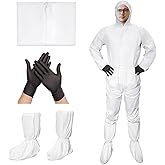 ETERNA Hazmat Suits- Disposable Protective Coveralls with Shoe Covers for Men & Women, PE & PPSB,Shield from Dirt, Dust