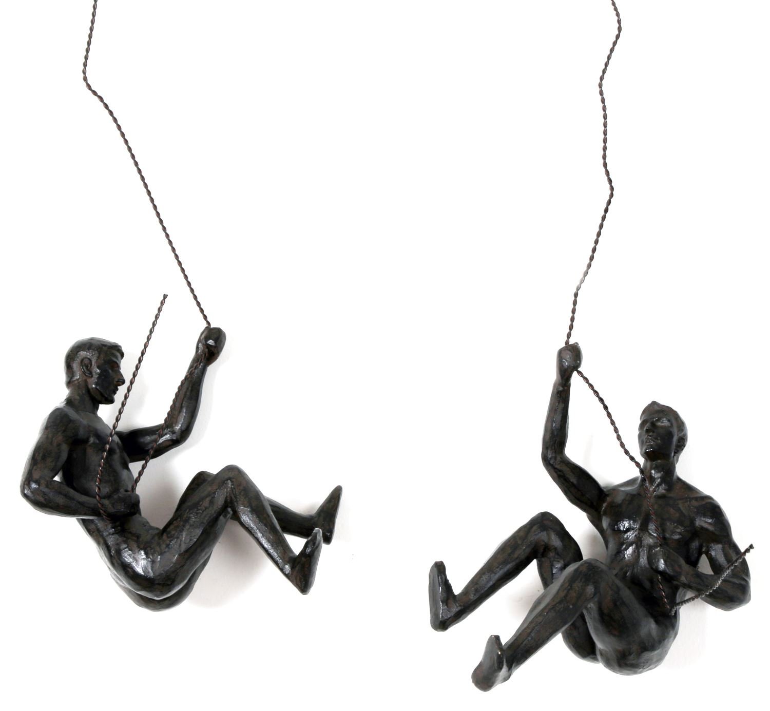 Abseiling Man Looking Up Ornament Black