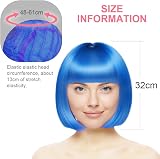 Aomig 3 Pack Short Light Blue Wigs Set with 2 Caps Synthetic Cosplay view 2