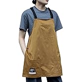 Welan Waterproof Apron for Women with Pockets, Work Pinafore for Men Chef Kitchen Garden Barber Cooking Pottery