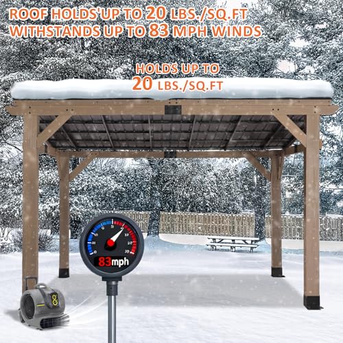 CHARMELEON Cedar Wood Gazebo Review: 10x12 Permanent Hardtop Grill Pavilion image 31