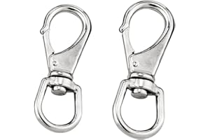 HAIWEN 2/4Pcs Marine 304 Stainless Steel Swivel Eye Snap Bolt Hook, 68/85/100/118mm Length Multi-use Universal Quick Release Buckle Boat Pet Key Chain (2, Type:M6)