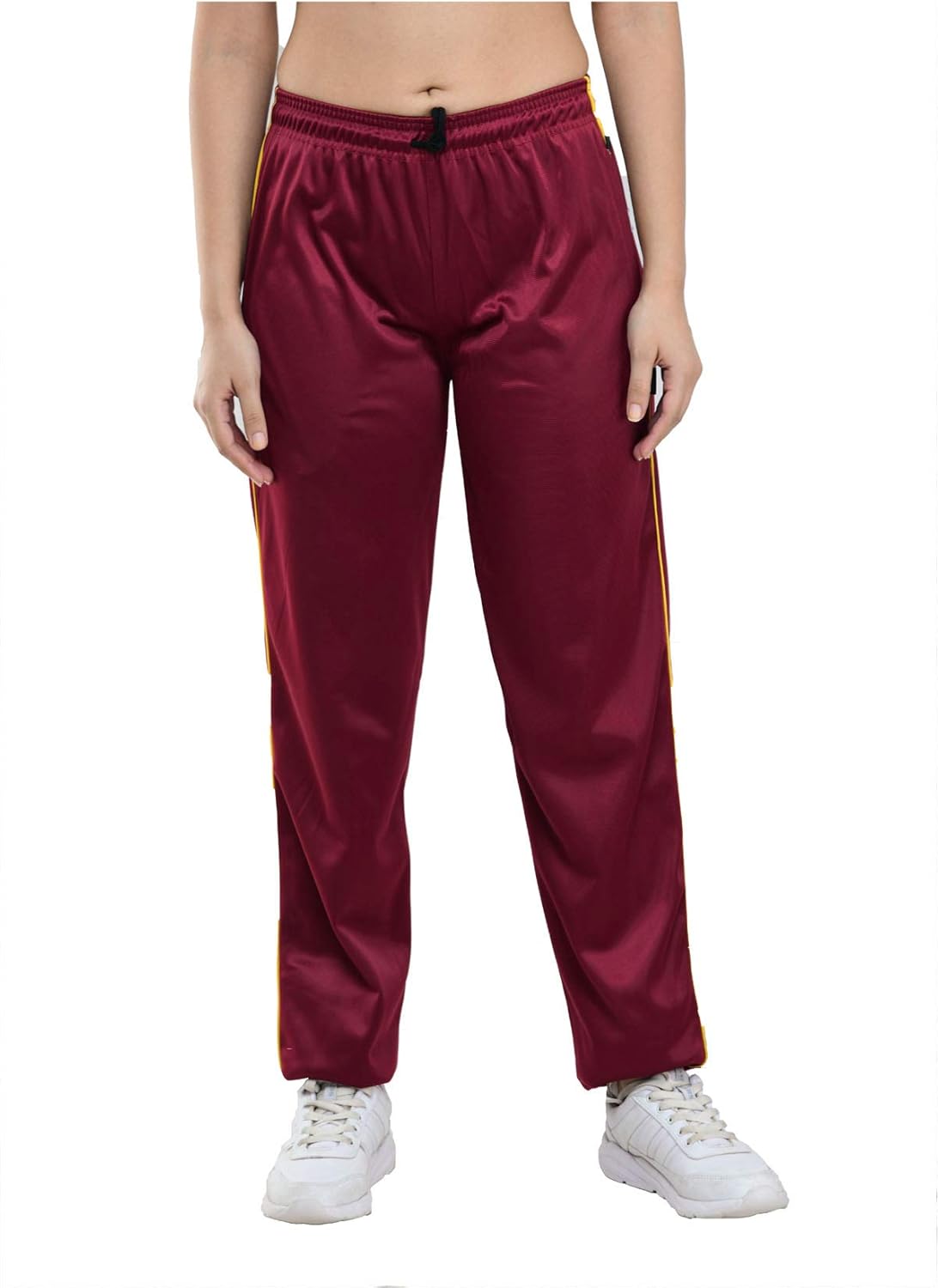 Buy IndiWeaves Women's Polyester Track Pants Lower (Red, 42) at Amazon.in