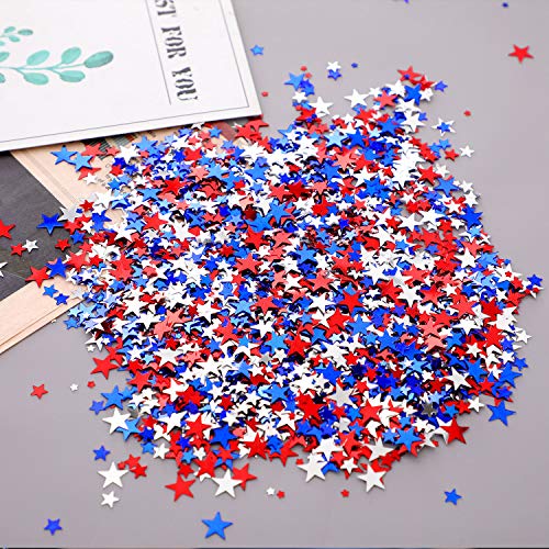 image for meekoo 4.23 oz Independence Day Table Confetti Stars Confetti Patrioti