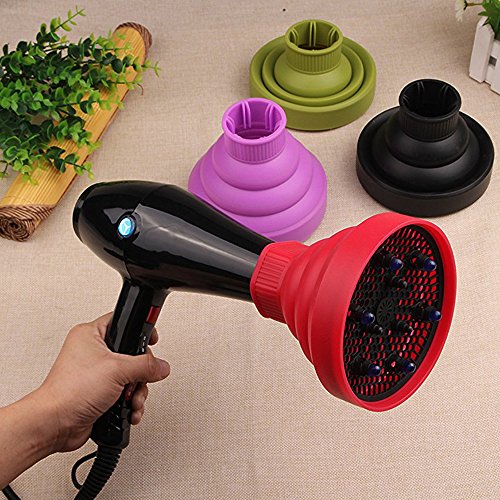 Hair Dryer Diffuser Silicone Drying Hood Cover Curly Hair Hairdressing Salon Styling Tool Doubtless Bay (red)