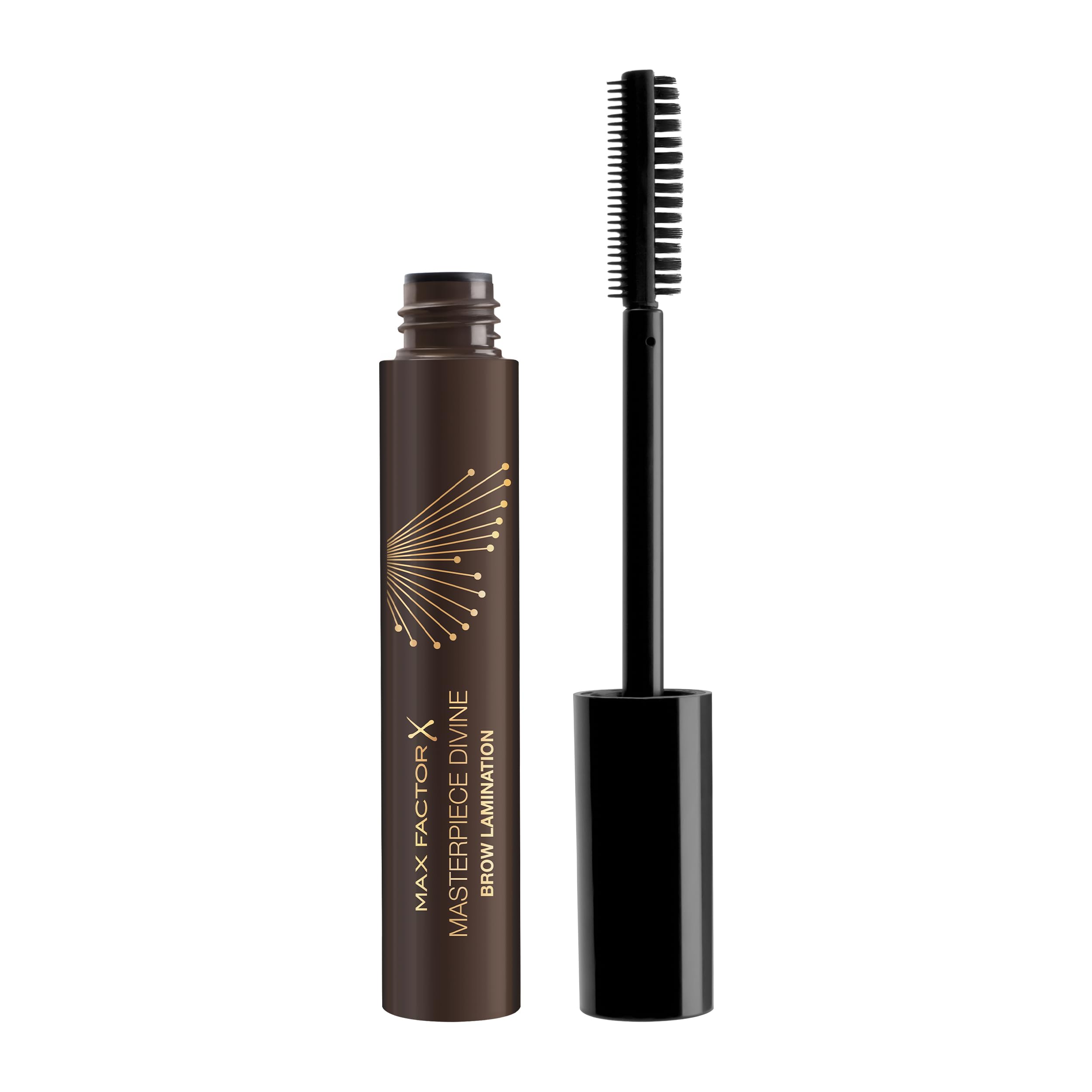 Max Factor Masterpiece Divine Brow Lamination Gel 004 Dark, 2-Sided Applicator, Salon-Like Lamination, Combs & Lifts, Non-Crunchy But Strong Hold, Eye Lift Effect, Ultimate Precision