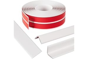 Greymond Wall Corner Protector & Edge Guard，Wall Corner Trim Inside & Outside Molding Caulk Strip, Peel and Stick Wall Moulding Edge, Ceiling, Countertop 2.36”W x22’L White