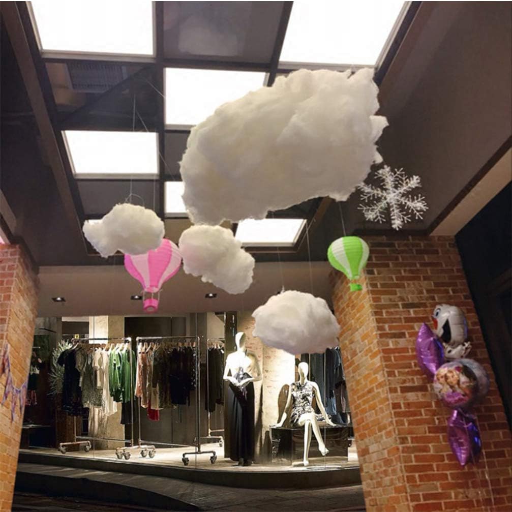 NUOBESTY 4pcs Artificial Cloud Decorative Hanging Cloud Ornament DIY 3D Cotton Cloud Props for Wedding Party Supplies Gifts (15cm) - Image 3