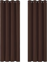 Deconovo Blackout Curtains 52x54 Chocolate Ring Top 1 Pair Thermal view 3