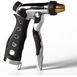 MPLUS Garden Hose Nozzle Spray Nozzle Hand Sprayer Heavy Duty Metal  Brass Head High Pressure Quick Connector Flow Control Adjustable Pattern Leak Proof for Plant Watering Car Washing Pet Showering