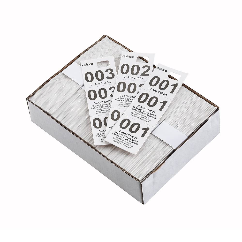 Winco Coat Checks, White, 500 Per Box, Medium