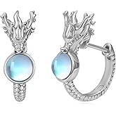 Dragon Earrings 925 Sterling Silver Moonstone Dragon Earrings Dragon Jewelry Gifts for Women