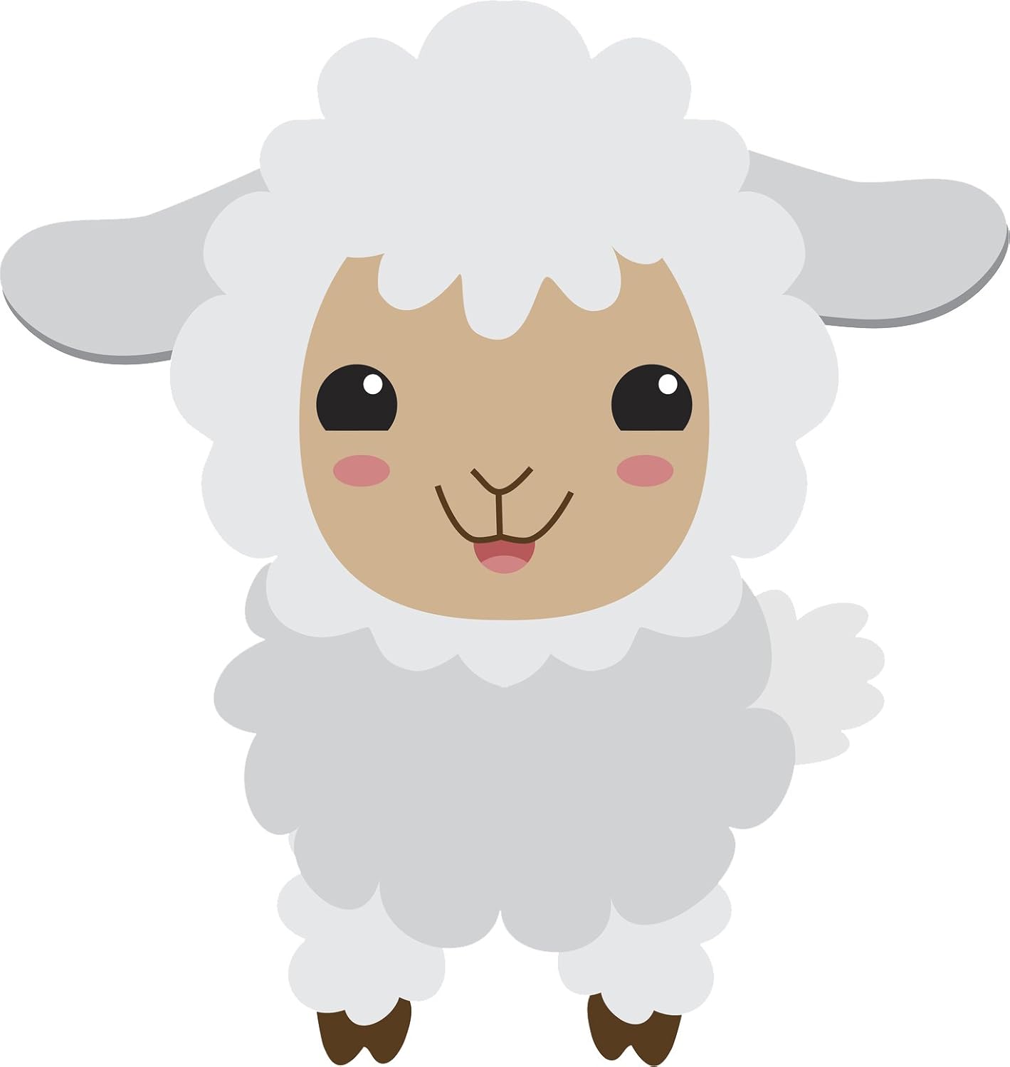 Divine Designs Cute Kawaii Simple Baby Lamb Sheep Cartoon