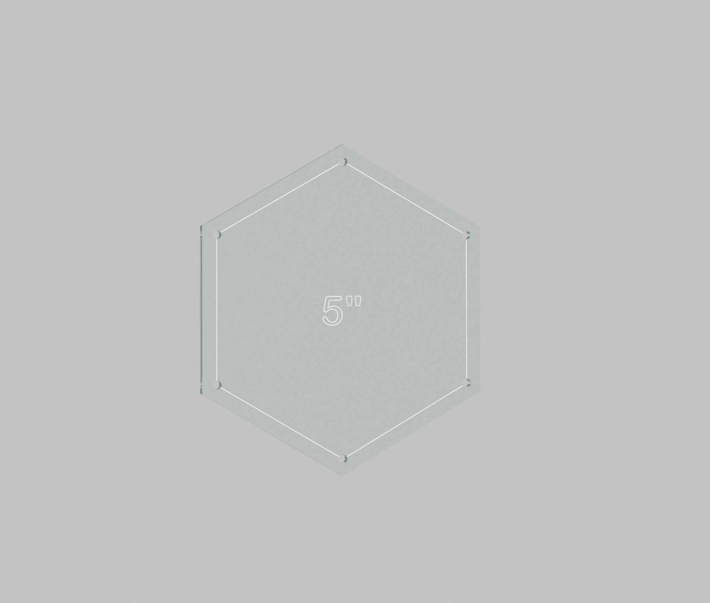 Hexagon Quilting Template 5" with 1/4" Seam Allowance