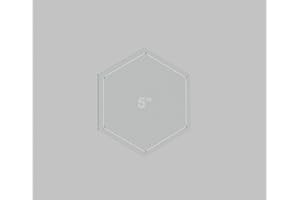 LaserThing Hexagon Quilting Template Set - 5" with 1/4" Seam Allowance - Durable Acrylic Templates for Quilting, Patchwork, Crafting, & Sewing Projects - Clear Templates for Accurate Designing