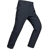 YSENTO Men's Insulated Snow Ski Pants Waterproof Winter Fleece Lined Softshell Hiking Cargo Pants Zipper Pockets