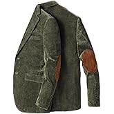 ONAXTDA Men's Corduroy Blazer with Elbow Patch Business Casual Jacket Spring Fall Sport Coats