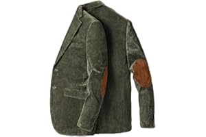ONAXTDA Men's Corduroy Blazer with Elbow Patch Business Casual Jacket Spring Fall Sport Coats