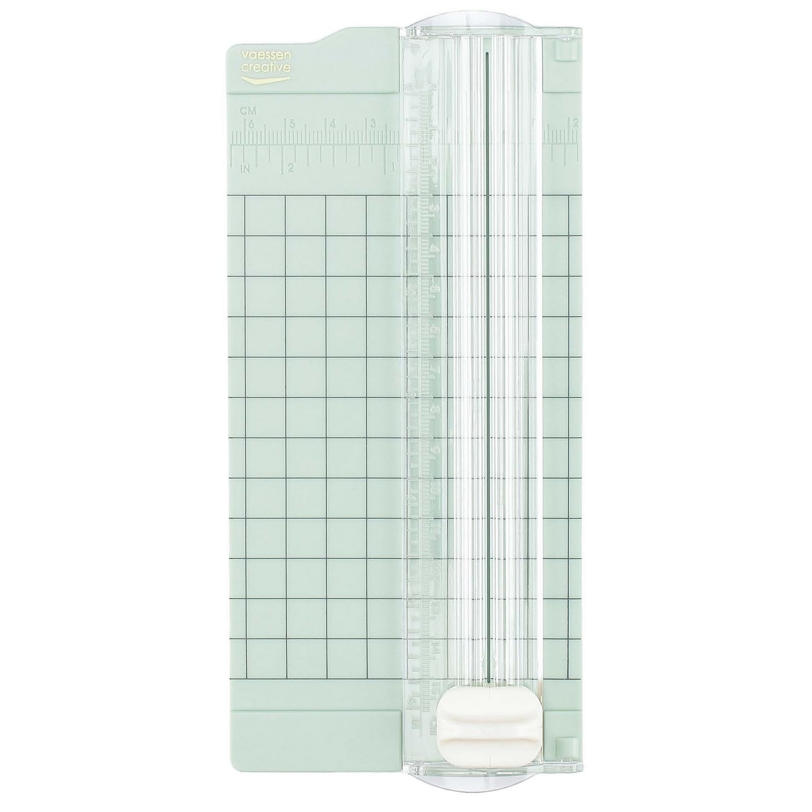 Vaessen Creative Mini Paper Cutter, 2.5 x 6 inches, Small Trimmer for Card Making, Scrapbook Ideas and Creative Papercrafts, Mint Green 2137-062