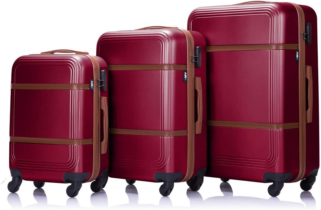 Set of 3 Air V Luna Sunset Hard Suitcases 4 Wheels Multi