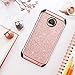 BENTOBEN Phone Case Compatible with Moto Z2 Play Case, Luxury Bling Glitter Slim 2 in 1 Soft TPU Bumper Hybrid Hard PC Cover Coat Sparkly Shiny PU Faux Leather Shockproof Protective, Rose Gold