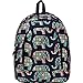 Floral Elephant Print Large Canvas School Backpack